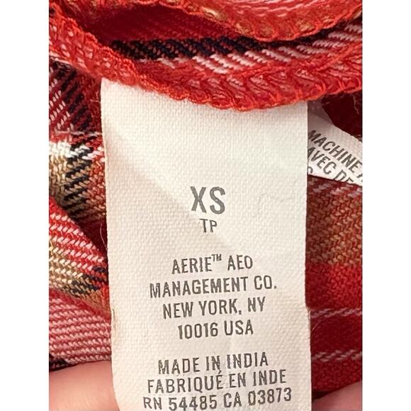 Aerie Class Act Red Plaid Pleated Mini Skirt Size XS Academia School Girl - Picture 4 of 5